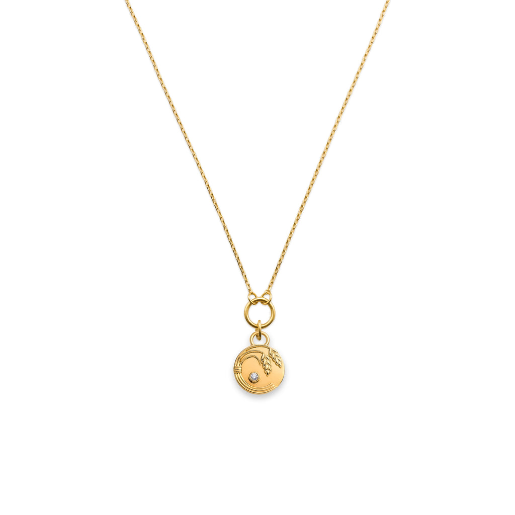 18K Yellow Gold Infinite Gratitude | Braided Wheat Thread Necklace | Diamond, Yellow Gold – FoundRae view 1