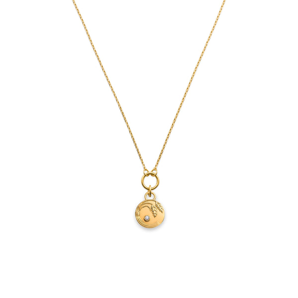 Infinite Gratitude | Braided Wheat Thread Necklace | Diamond, Yellow Gold