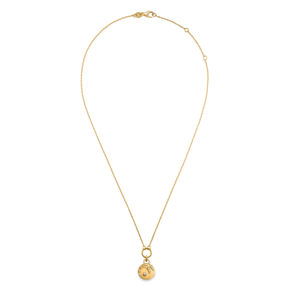 18K Yellow Gold Infinite Gratitude | Braided Wheat Thread Necklace | Diamond, Yellow Gold – FoundRae view 3