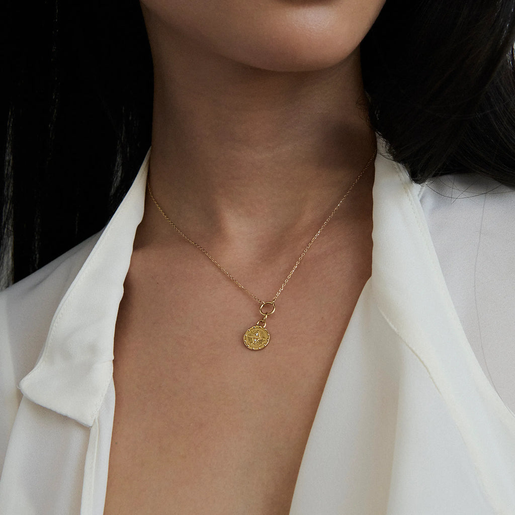 18K Yellow Gold Protection | Thread Necklace | Diamonds, Yellow Gold – FoundRae view 2