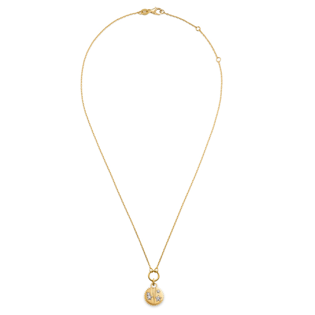 18K Mixed Gold Resilience | Blossoms Thread Necklace | Diamonds, Mixed Gold – FoundRae view 2