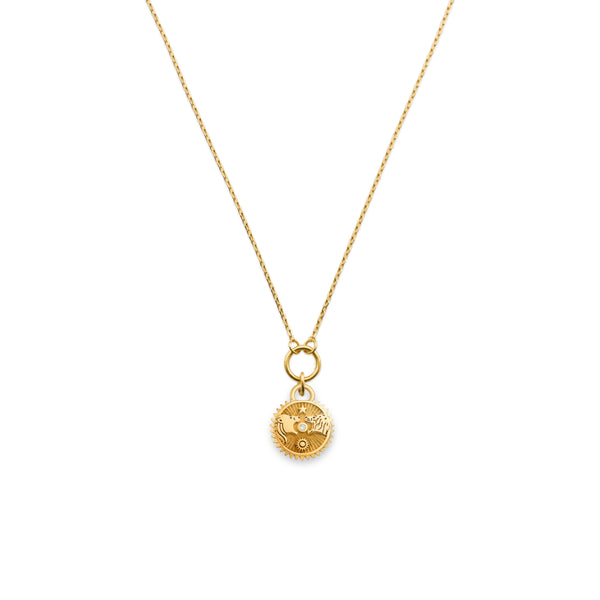 Strength | Solar & Lunar Thread Necklace | Diamond, Yellow Gold