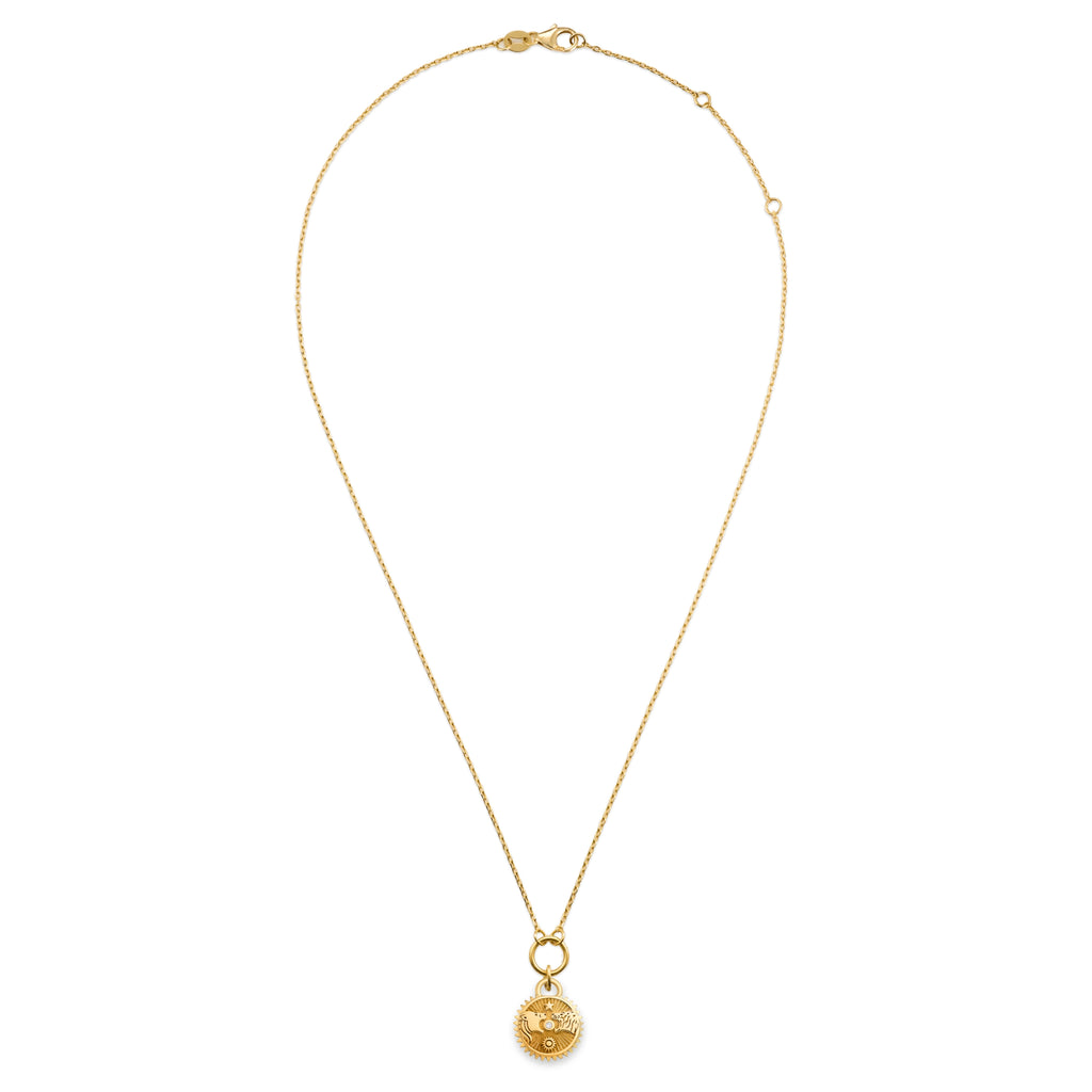 18K Yellow Gold Strength | Solar & Lunar Thread Necklace | Diamond, Yellow Gold – FoundRae view 3
