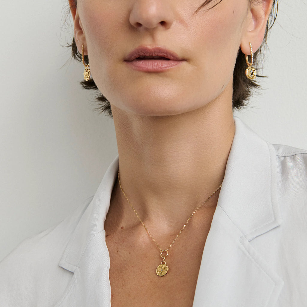 Strength | Solar & Lunar Thread Necklace | Diamond, Yellow Gold view 2