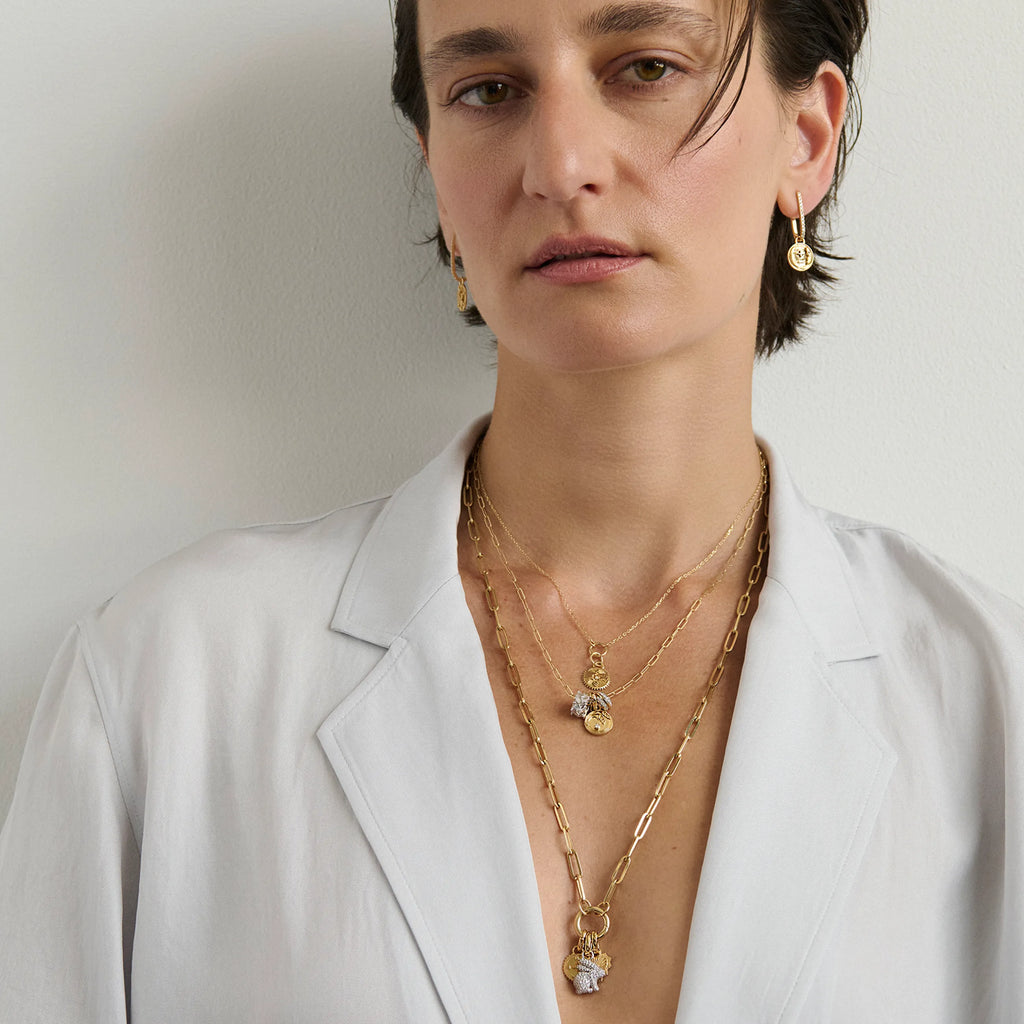 Strength | Solar & Lunar Miniature Medallion | Diamond, Yellow Gold view 2