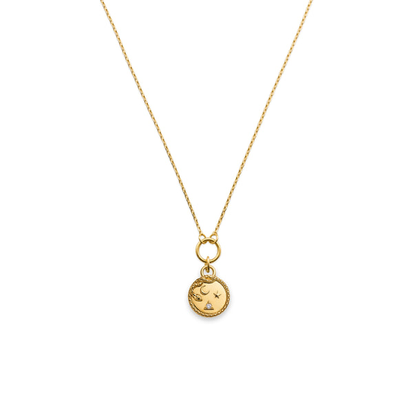 Wholeness | Snake Thread Necklace | Diamond, Yellow Gold