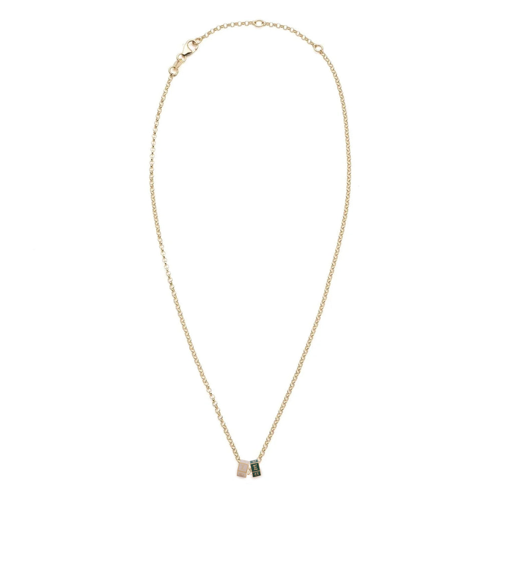 18K Yellow Gold Blush & Olive I Love U : Fine Belcher Necklace – FoundRae