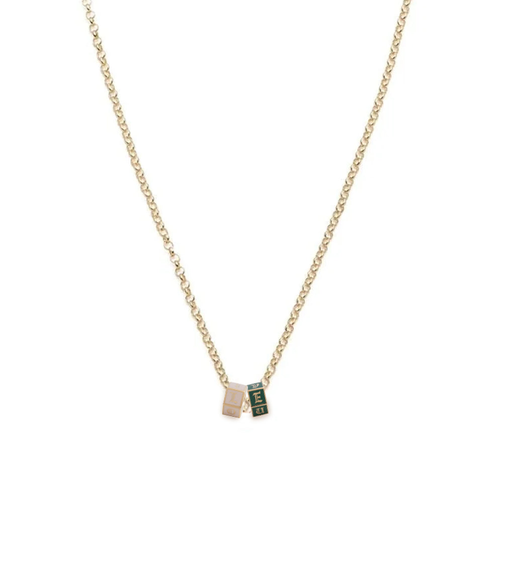 Blush & Olive I Love U : Fine Belcher Necklace view 1