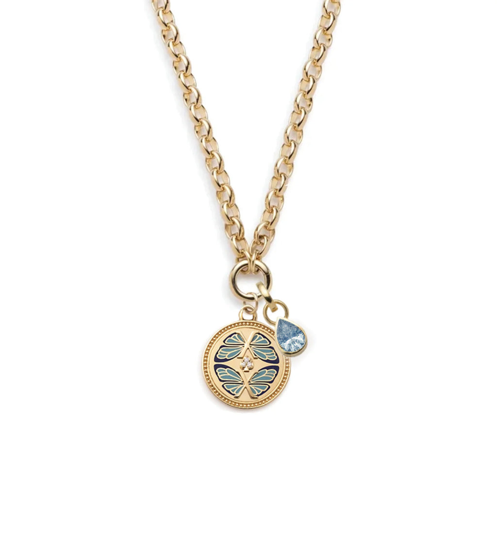 Reverie & Aquamarine Forever Pair : Heavy Belcher Open Chain Necklace view 1