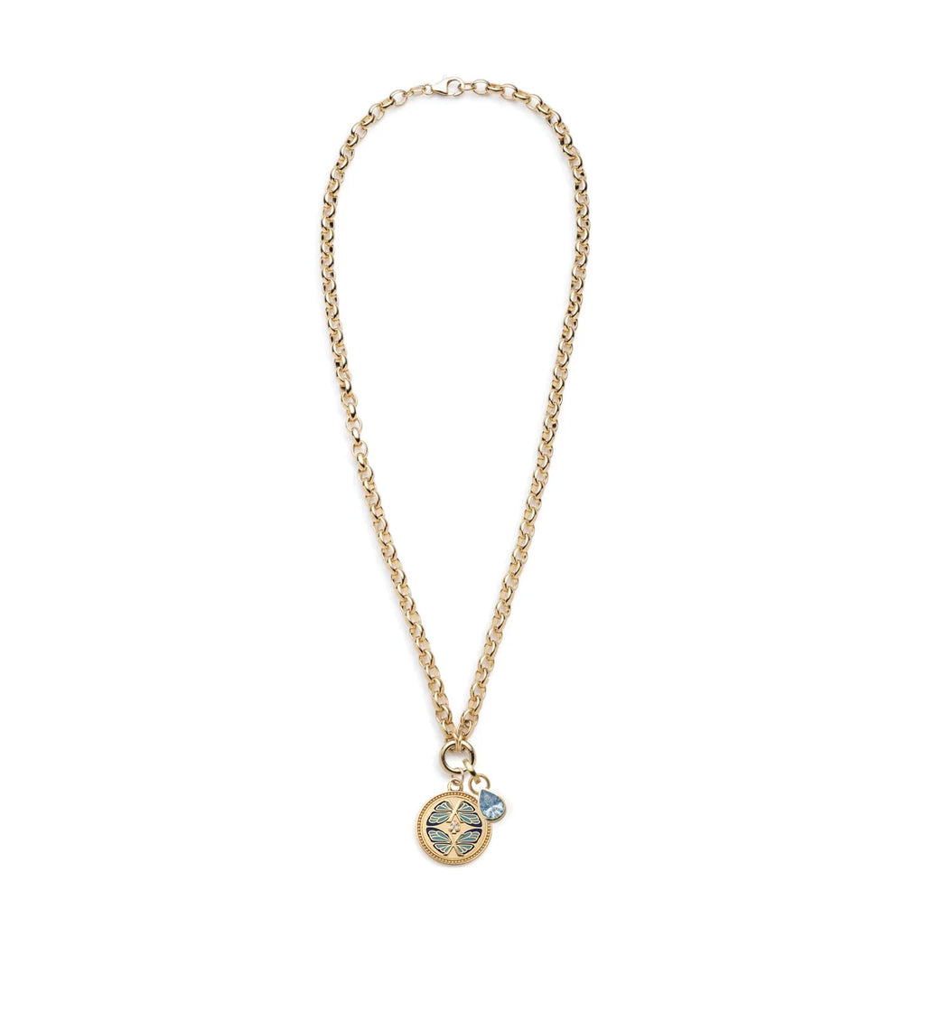 18K Yellow Gold Reverie & Aquamarine Forever Pair : Heavy Belcher Open Chain Necklace – FoundRae