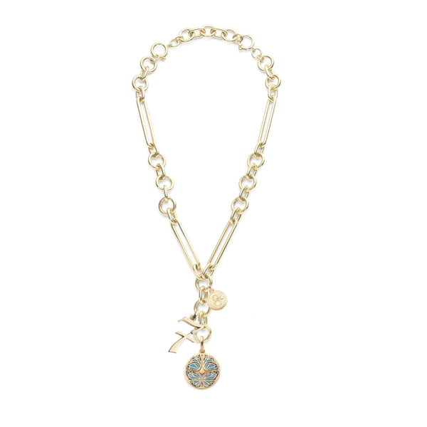 Reverie, Initials & Numbers & Karma : Oversized Mixed Clip Necklace