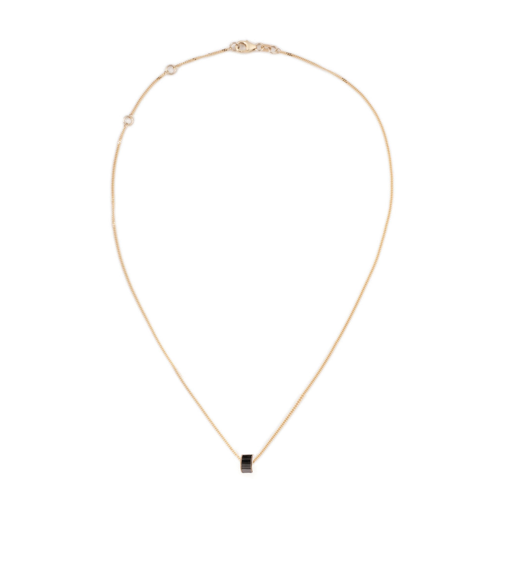 18K Yellow Gold Gemstone Baguette Heart Beat : Fine Sleek Curb Chain – FoundRae