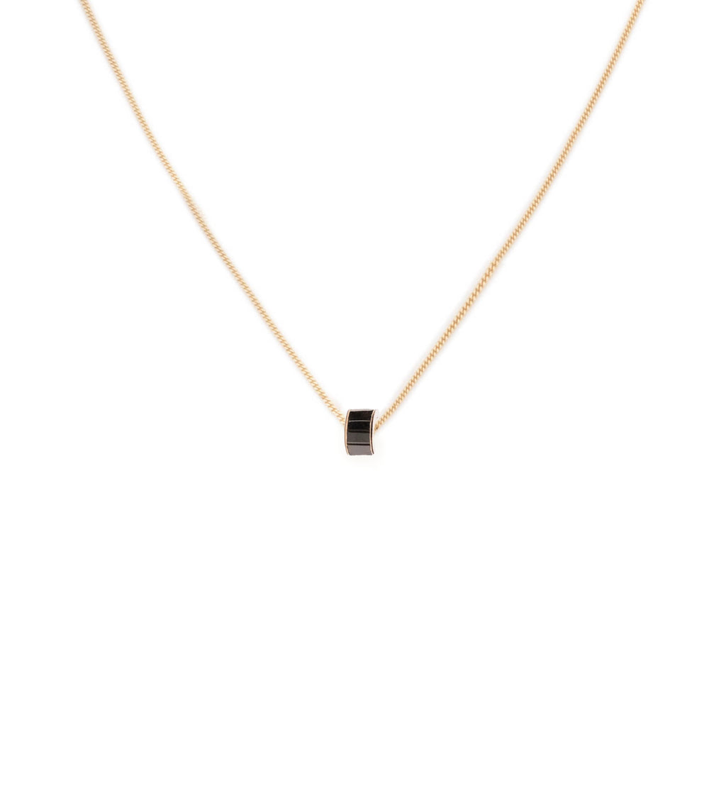 Gemstone Baguette Heart Beat : Fine Sleek Curb Chain view 1