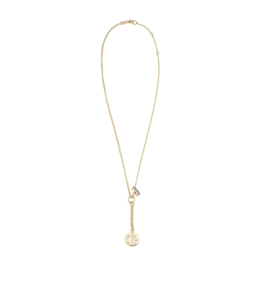 18K Yellow Gold Tenet : Small Mixed Belcher Extension Necklace with Heart Slides – FoundRae