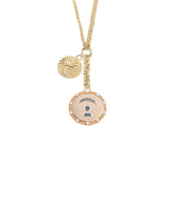 Foundrae | Strength Key 36 Sister Hook Medium Belcher Necklace 18K Yellow Gold Size 47mm