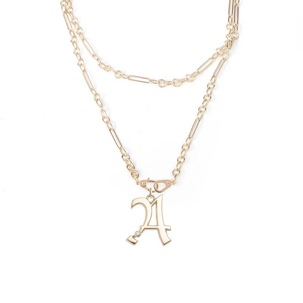 Oversized Initial : Small Mixed Clip 36 Sister Hook Necklace view 1