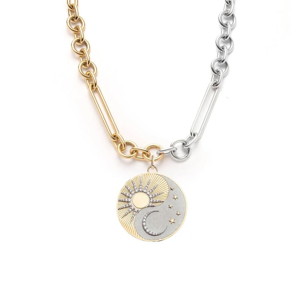 Balance : Oversized Mixed Clip Chain Necklace Mixed Gold view 1