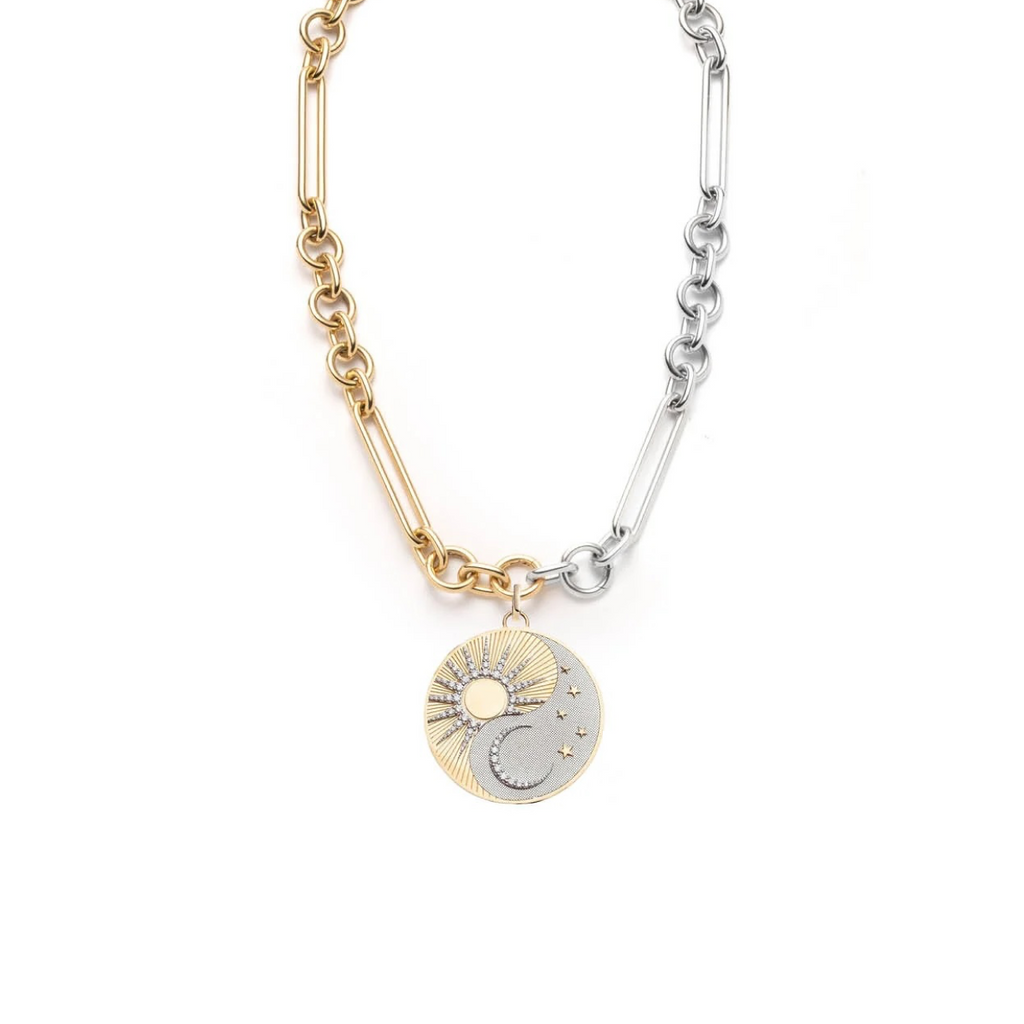 Balance : Oversized Mixed Clip Chain Necklace Mixed Gold view 1