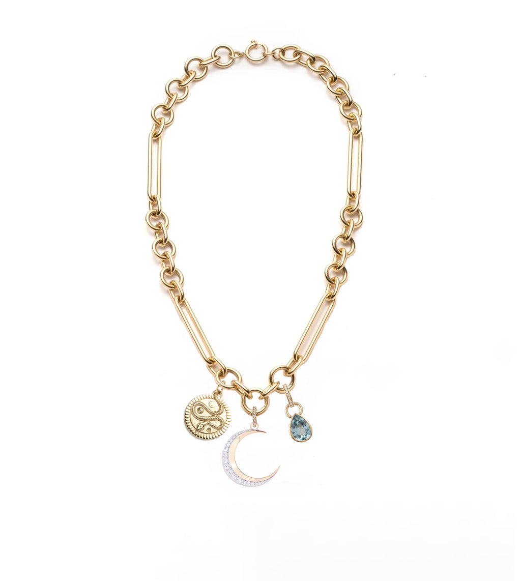 Crescent, Wholeness & Forever & Always a Pair Story : Oversized Mixed Link Chain Necklace view 2