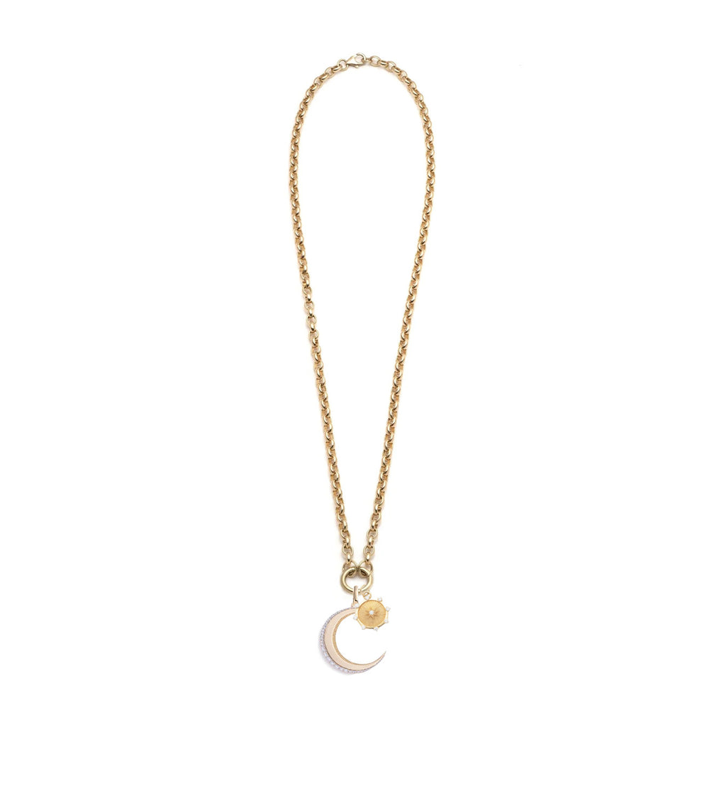 18K Yellow Gold Crescent & Spark : Heavy Belcher Open Chain Necklace Story – FoundRae