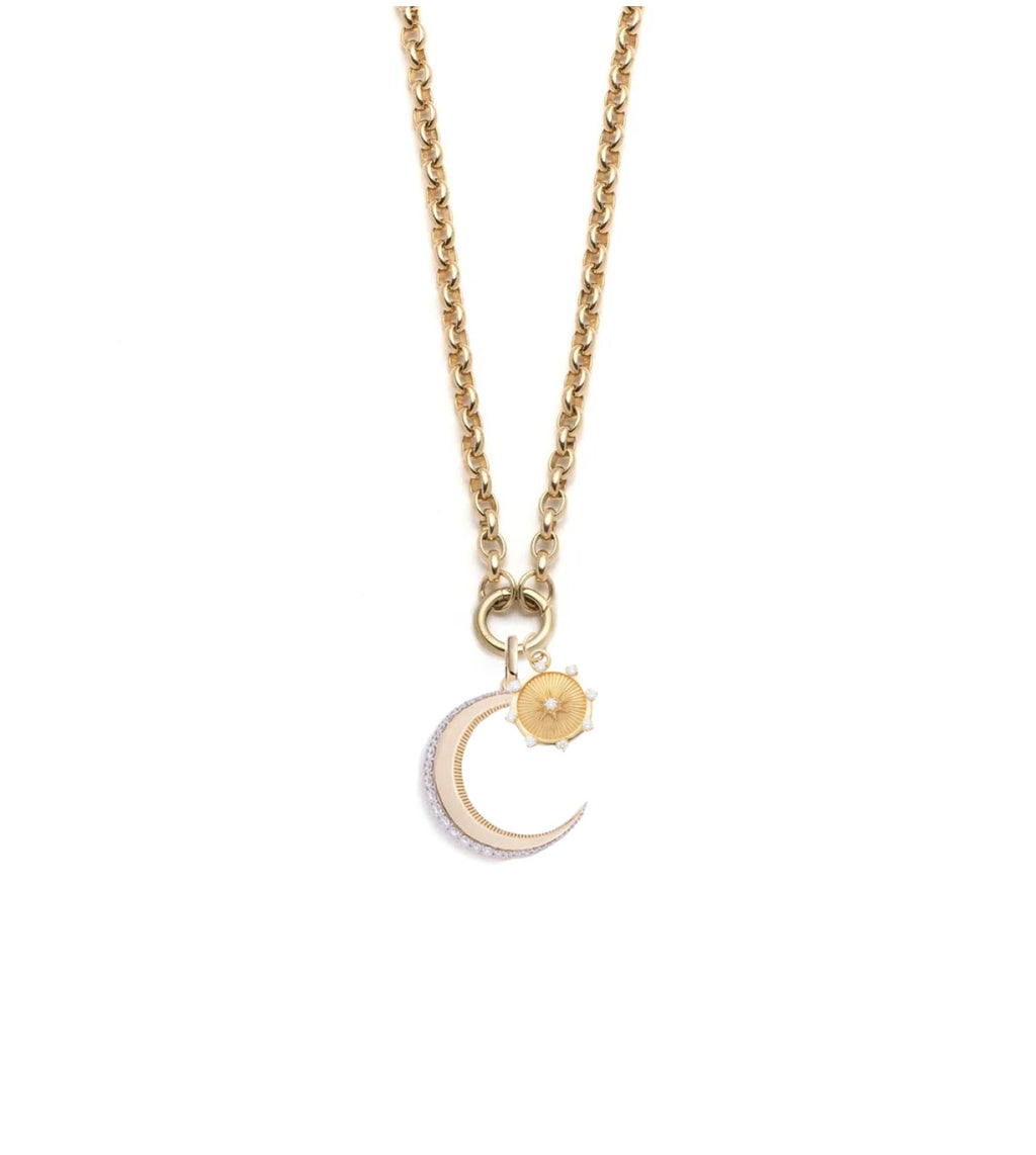 18K Yellow Gold Crescent & Spark : Heavy Belcher Open Chain Necklace Story – FoundRae