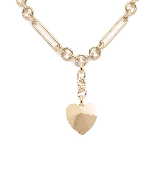 18K Yellow Gold Medium Strong Hearts Necklace with Medium Heart Ingot  Medallion – FoundRae