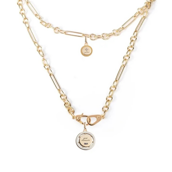 Ever Growing - Vivacity : Double Wrapped Small Mixed Clip Sister Hook Chain Couplet Necklace