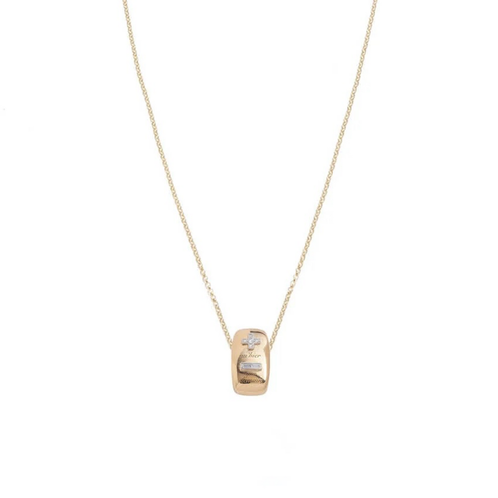 Ever Growing Love - Vivacity : Oversized Oval Heart Slide : Fine Belcher Chain Necklace view 1