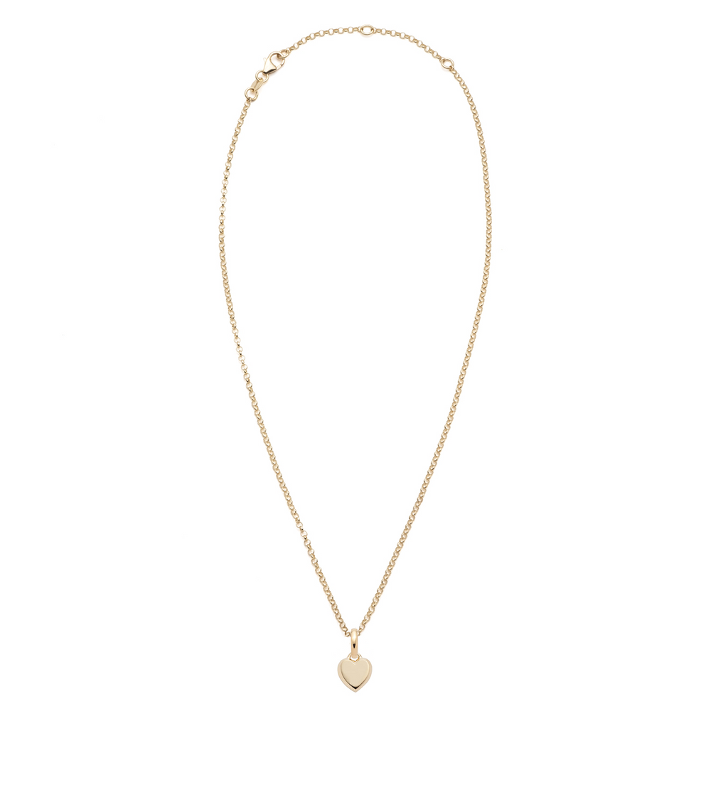 18K Yellow Gold Petite Heart Ingot - Love : Fine Belcher Chain Necklace – FoundRae