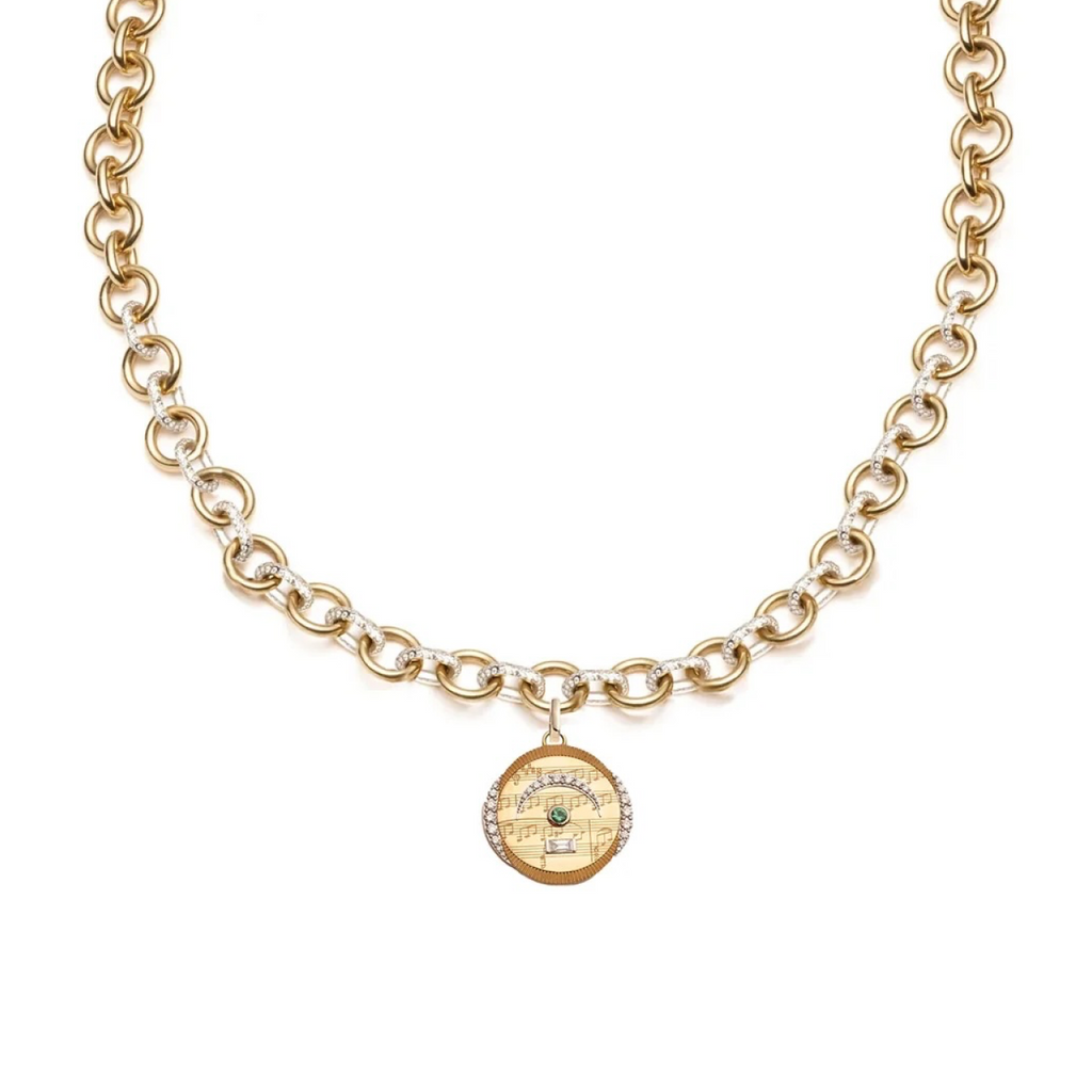 Pause - Internal Compass : Pave Mixed Link Necklace view 1