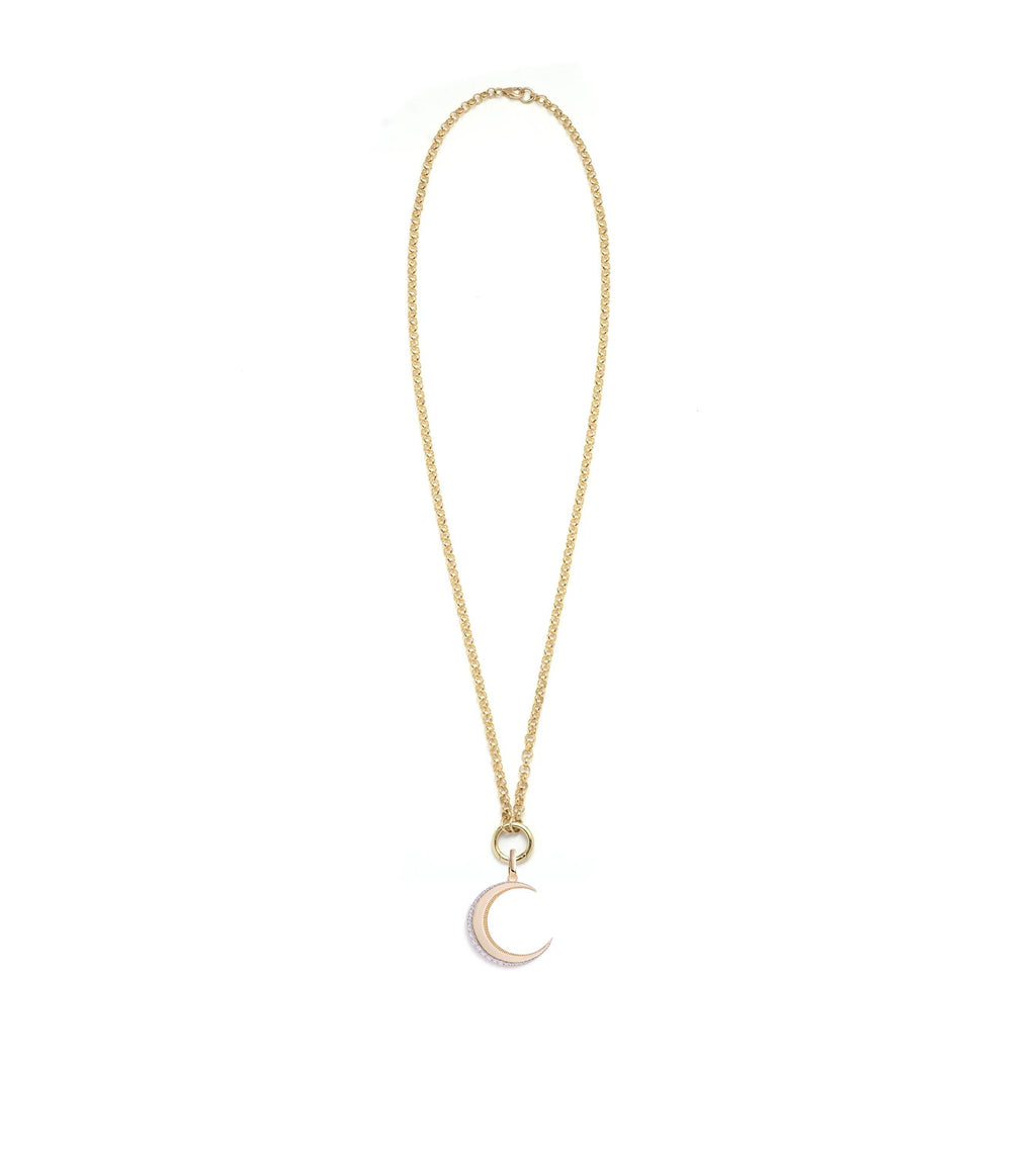 Engravable Crescent :, Medium Open Belcher Necklace view 2