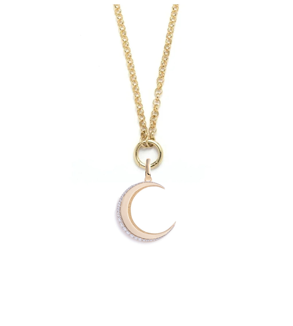 Engravable Crescent : Medium Open Belcher Necklace view 1