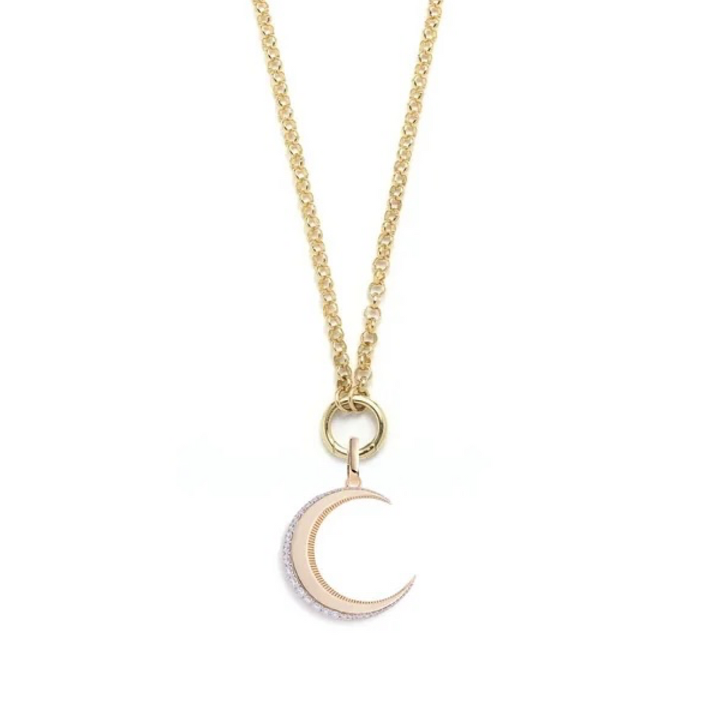 Engravable Crescent : Medium Open Belcher Necklace view 1