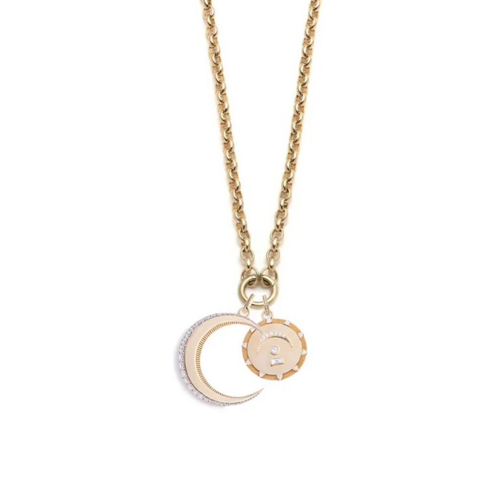 Pause & Engravable Crescent : Heavy Open Belcher Chain Story view 1