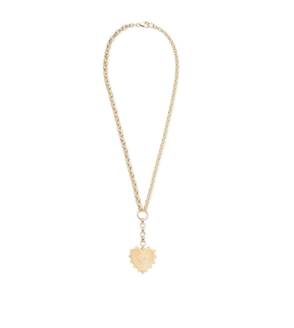 Custom Centered Radiating Heart : Heavy Mixed Belcher Extension Chain Necklace view 2