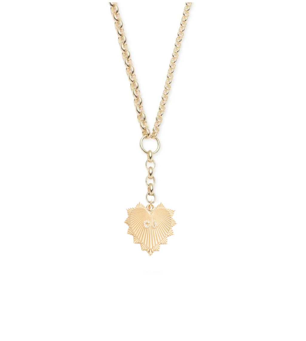 Custom Centered Radiating Heart : Heavy Mixed Belcher Extension Chain Necklace view 1