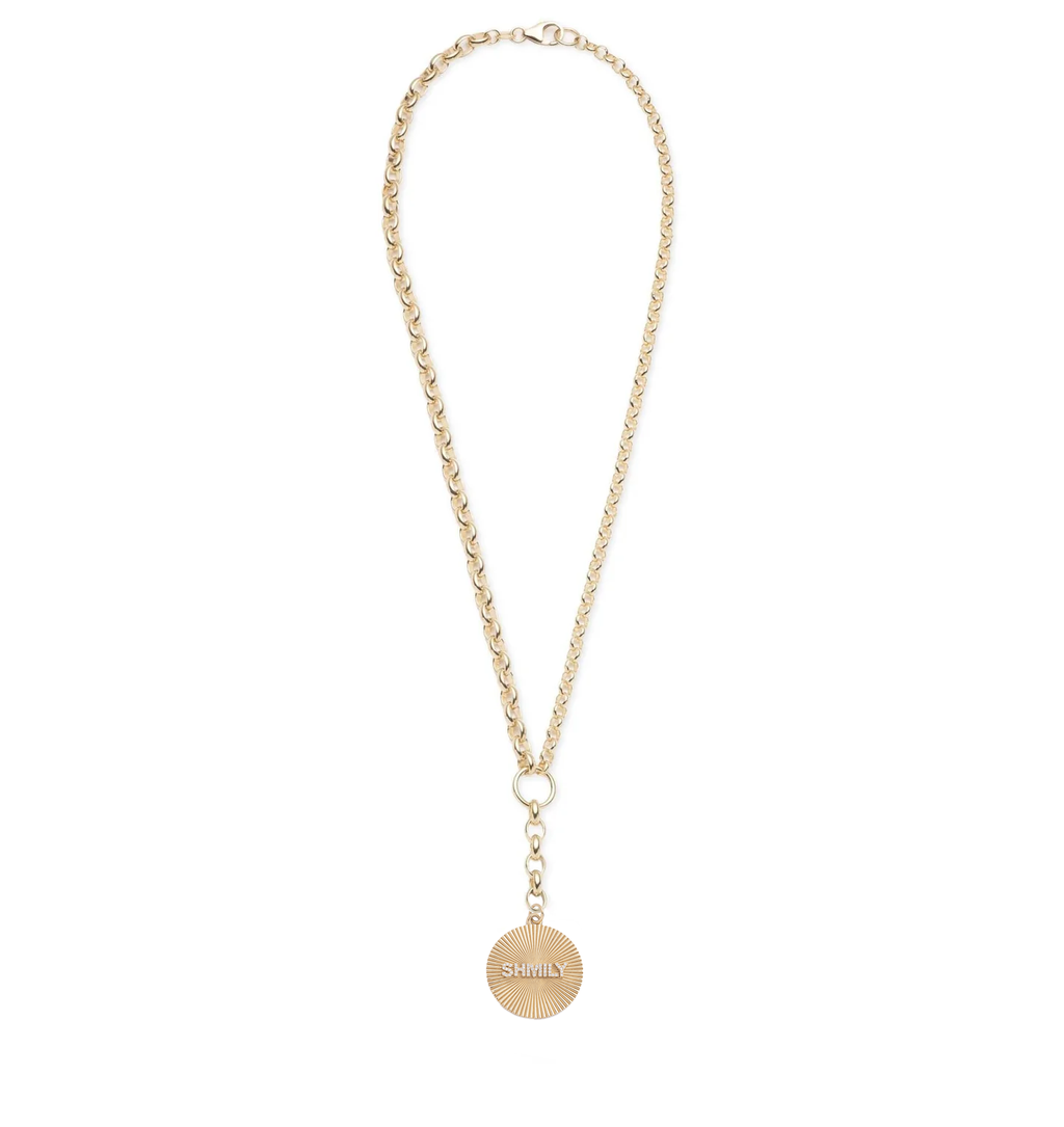 Custom Centered Clean Edge Love Token : Heavy Mixed Belcher Extension Chain Necklace view 2