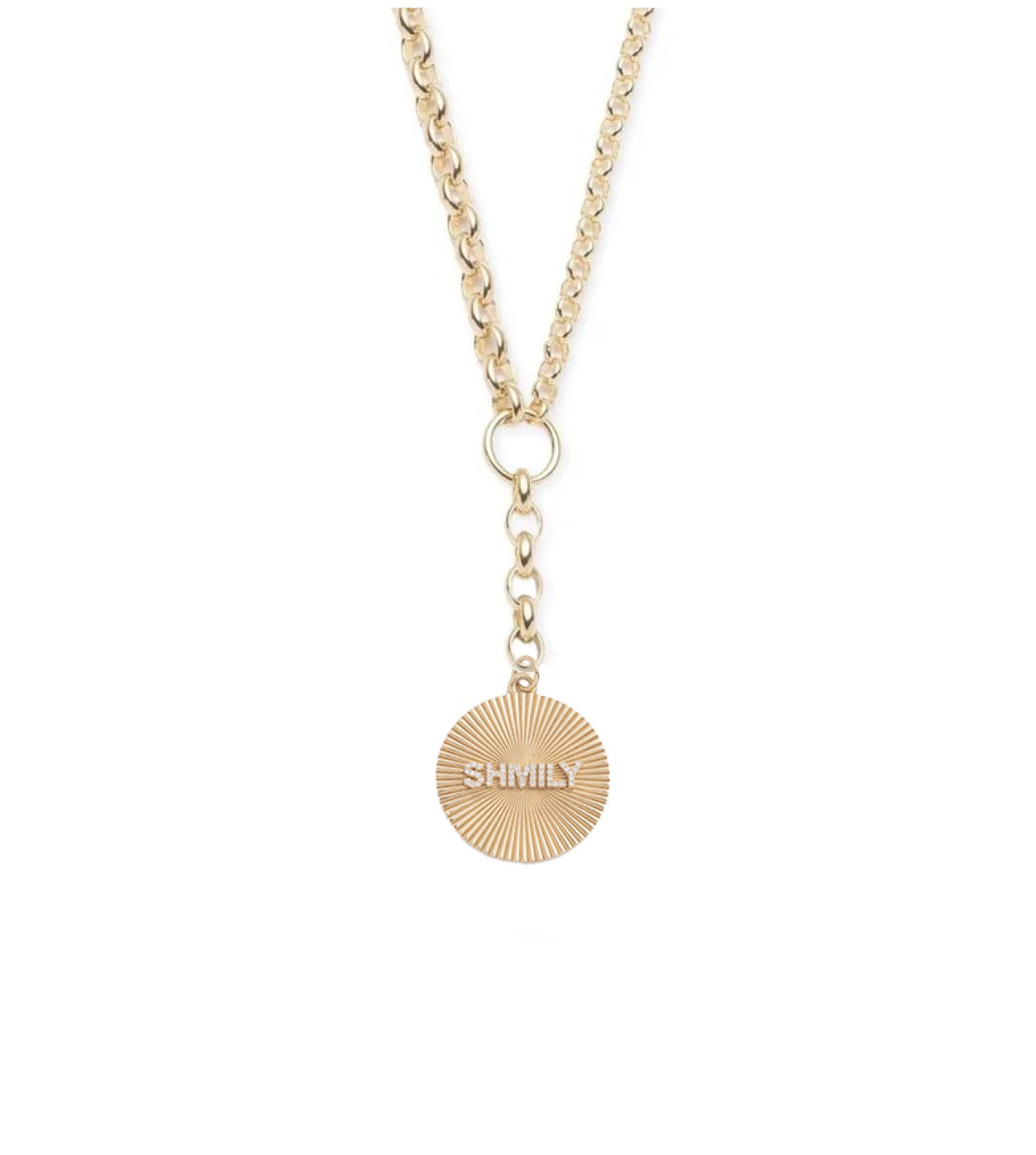 Custom Centered Clean Edge Love Token : Heavy Mixed Belcher Extension Chain Necklace