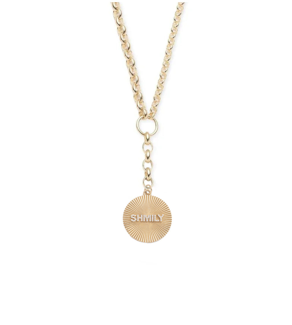 Custom Centered Clean Edge Love Token : Heavy Mixed Belcher Extension Chain Necklace view 1