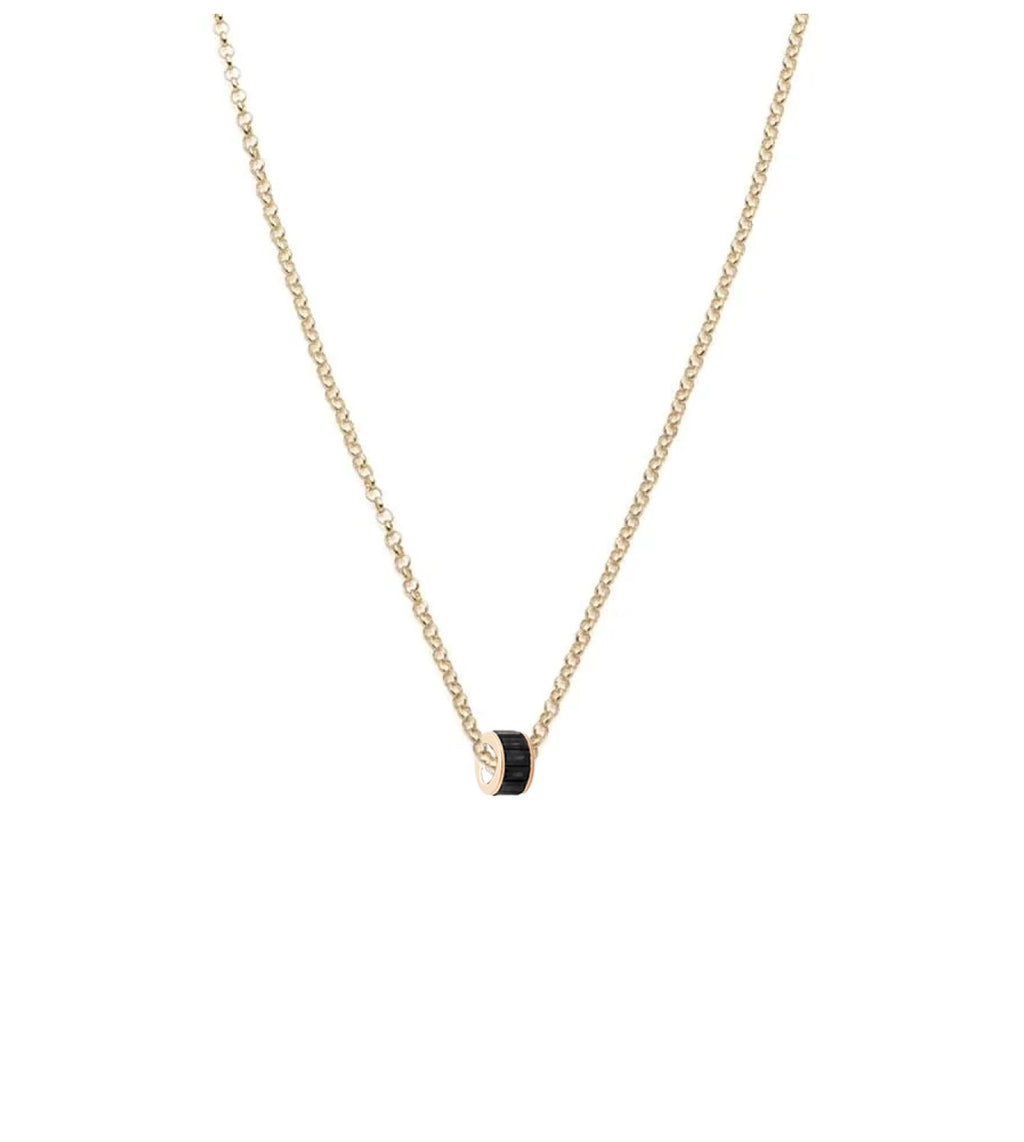 Baguette Black Diamond - Love : Heart Beat Fine Belcher Chain Necklace view 1