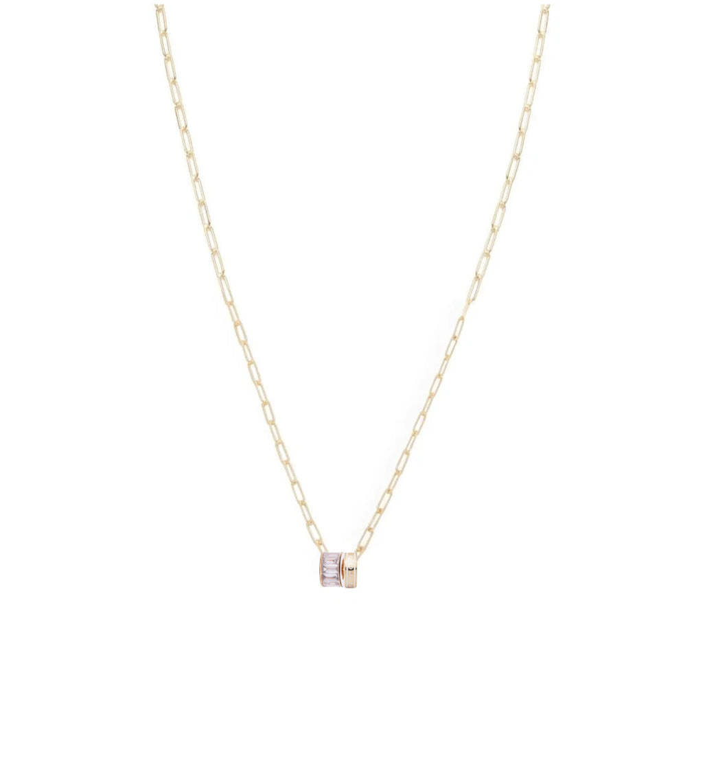 Wholeness & Baguette Diamond : Heart Beat Super Fine Clip Chain Necklace view 1