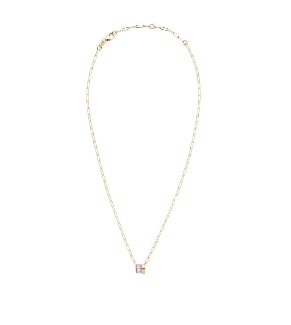 Vivacity & Baguette Diamond : Heart Beat Super Fine Clip Chain Necklace view 2