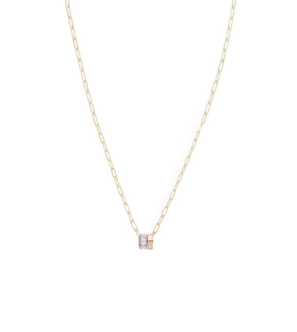 Vivacity & Baguette Diamond : Heart Beat Super Fine Clip Chain Necklace