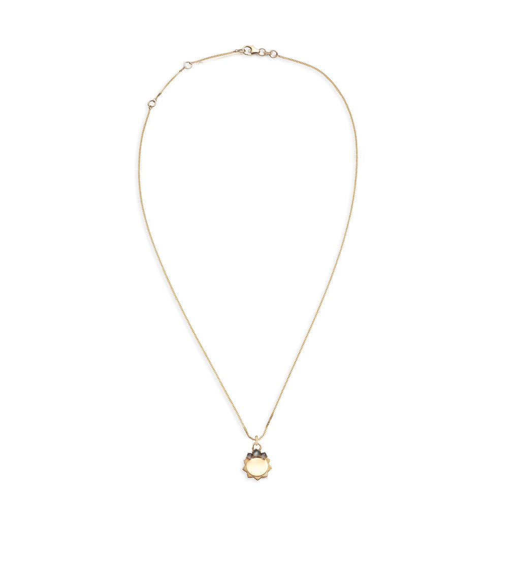 18K Yellow Gold Engravable Birthstone Pendant : Fine Diamond Cut Curb Necklace – FoundRae