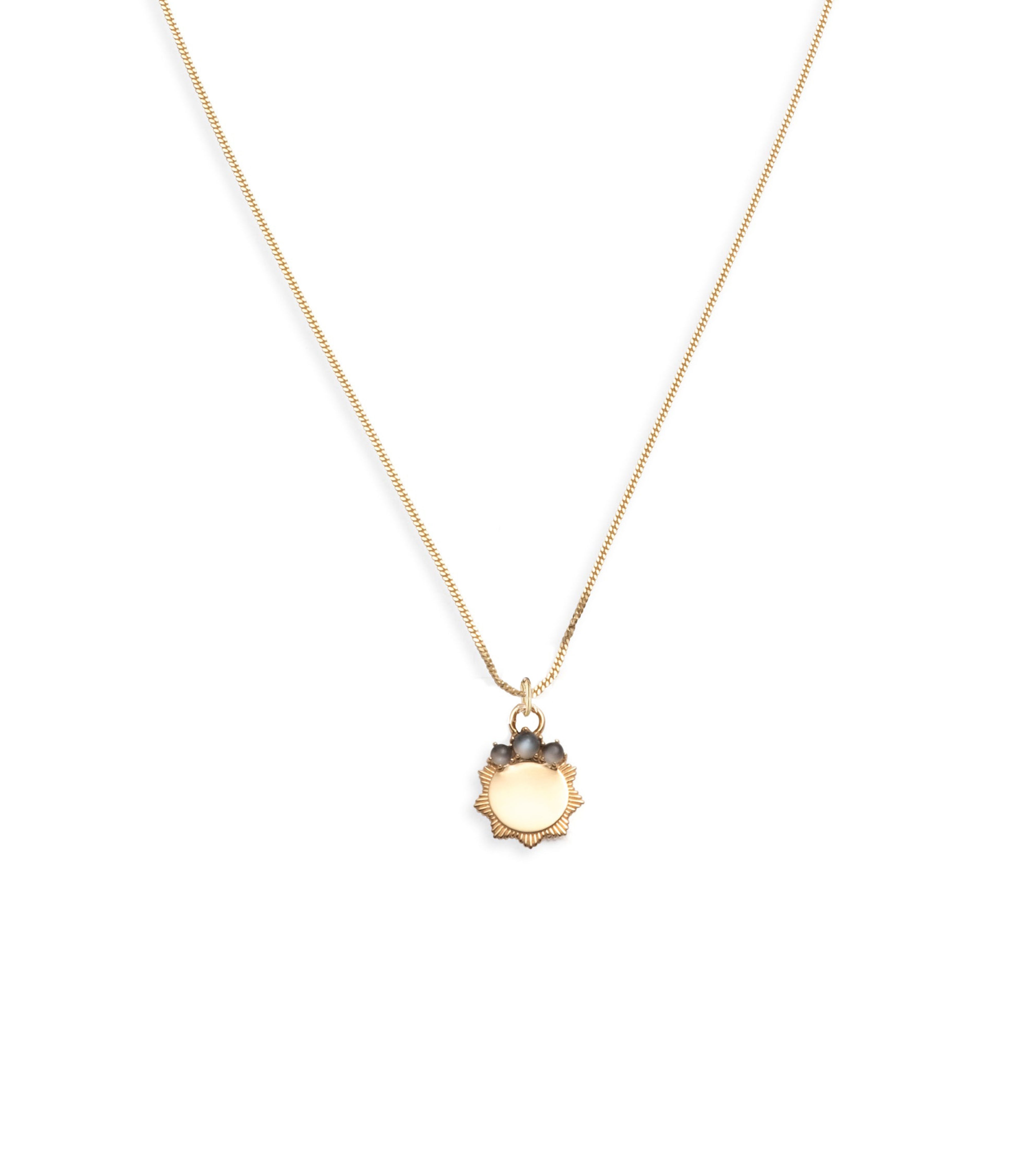 Engravable Birthstone Pendant : Fine Diamond Cut Curb Necklace