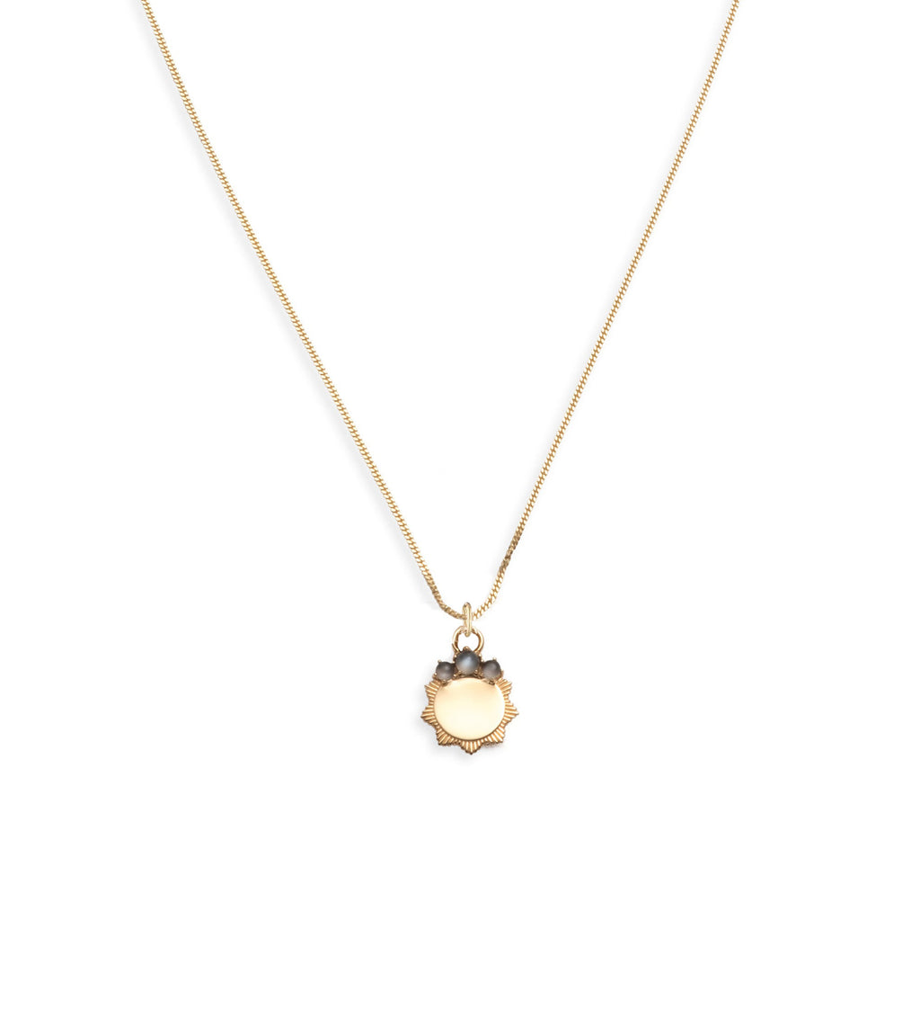 Engravable Birthstone Pendant : Fine Diamond Cut Curb Necklace view 1