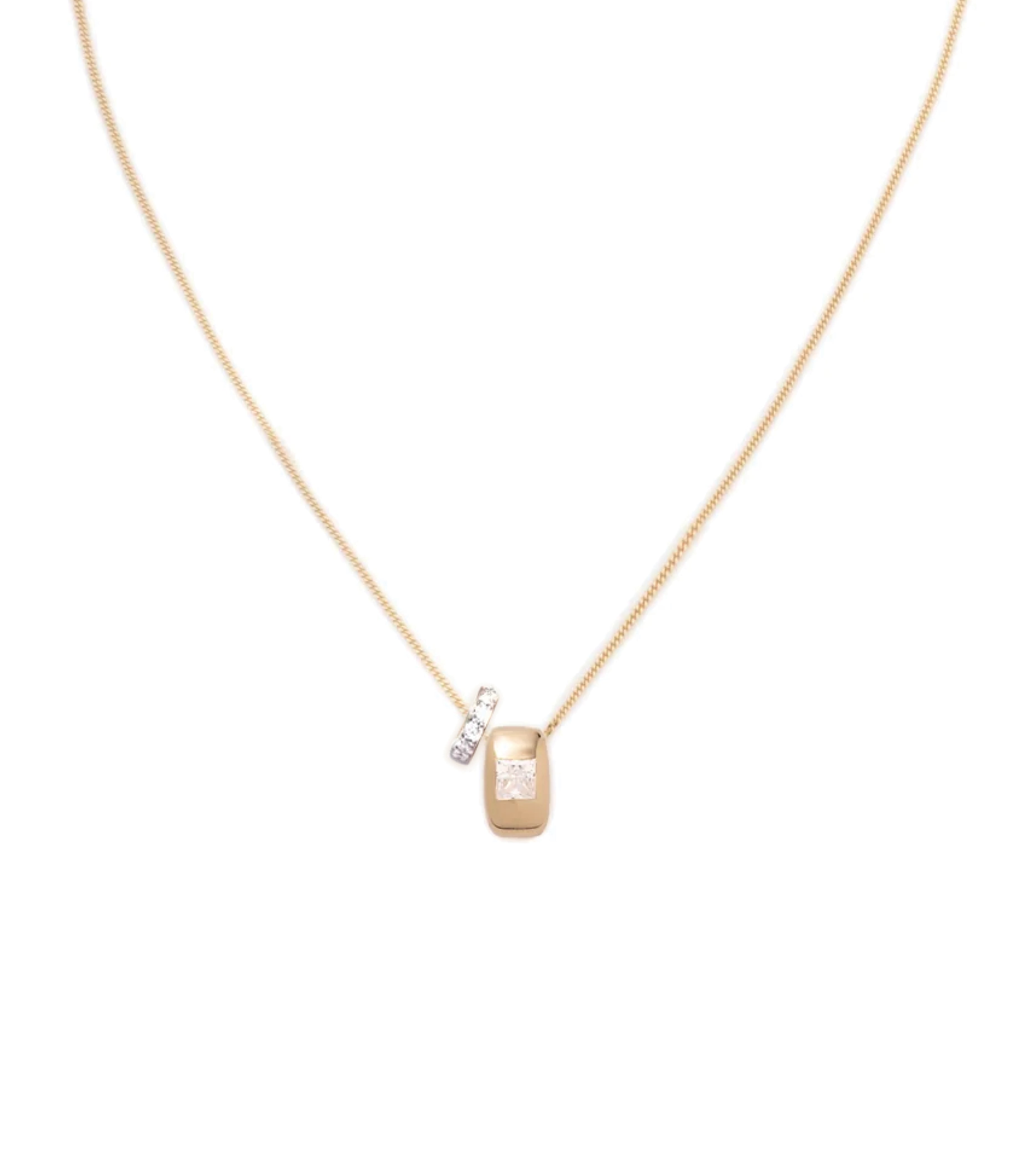 Princess Cut Heart Beat : Fine Diamond Cut Curb Necklace