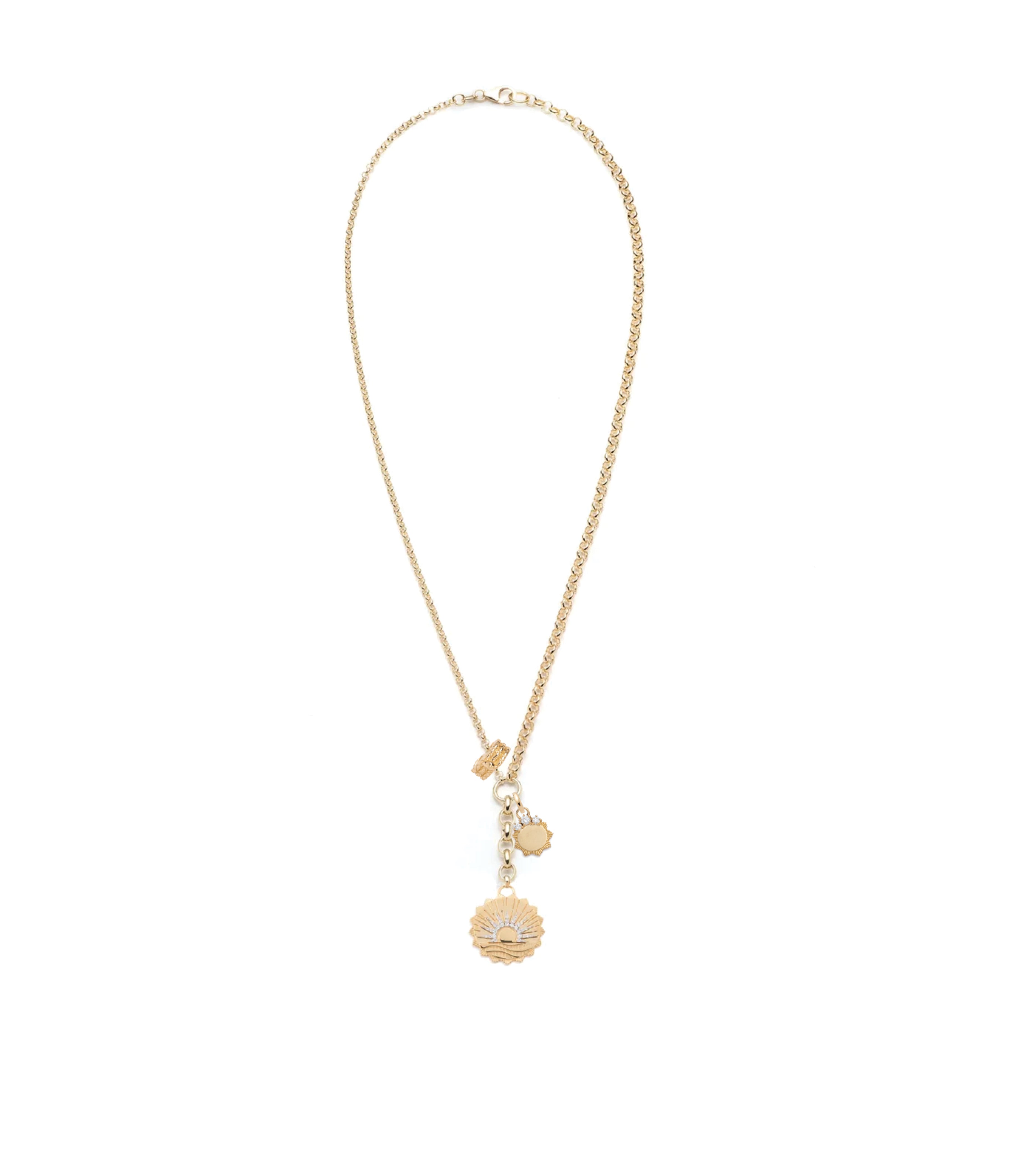 Internal Compass, Engravable & Wholeness : Medium Mixed Belcher Extension Necklace