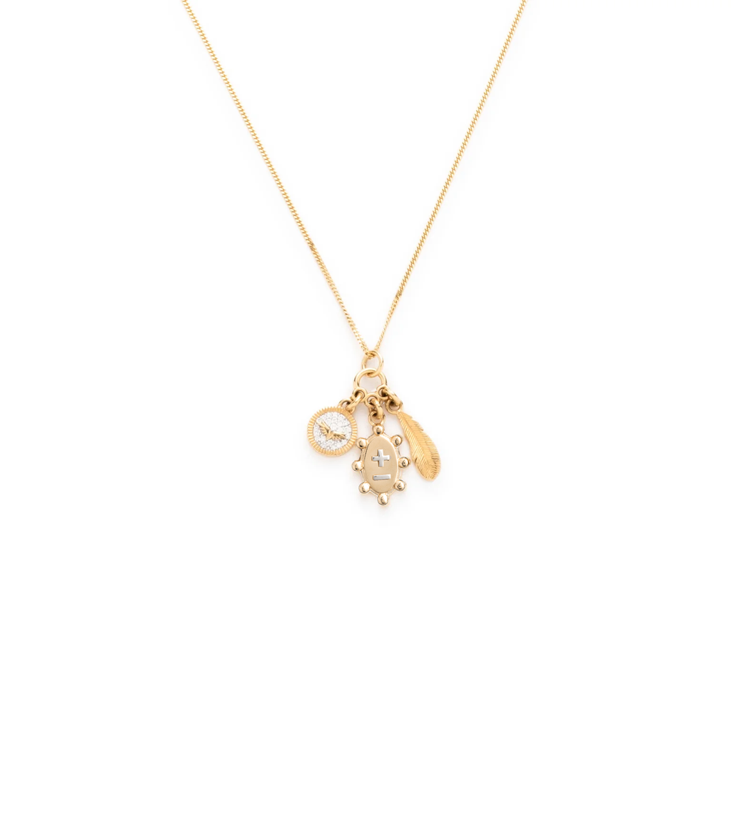 Vivacity Cluster Fine Diamond Cut Curb Necklace : in Yellow Gold view 1