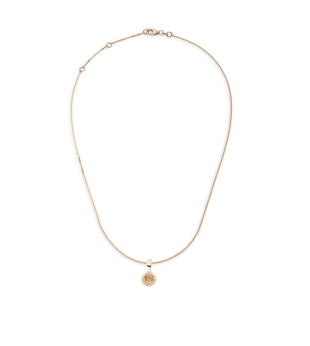 Internal Compass : Champagne Citrine Fine Diamond Cut Curb Necklace view 2